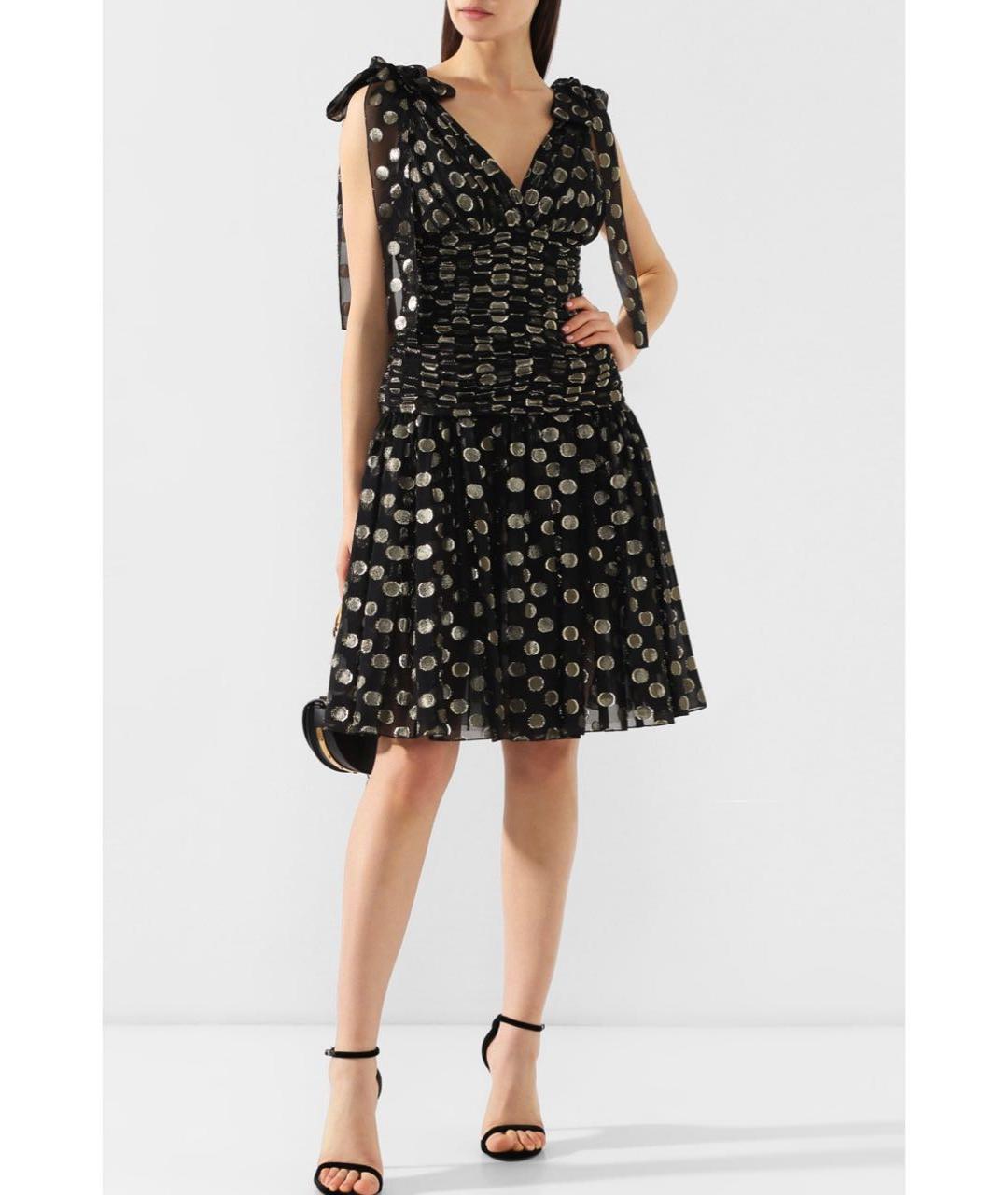 DOLCE&GABBANA Черное шелковое коктейльное платье, фото 3