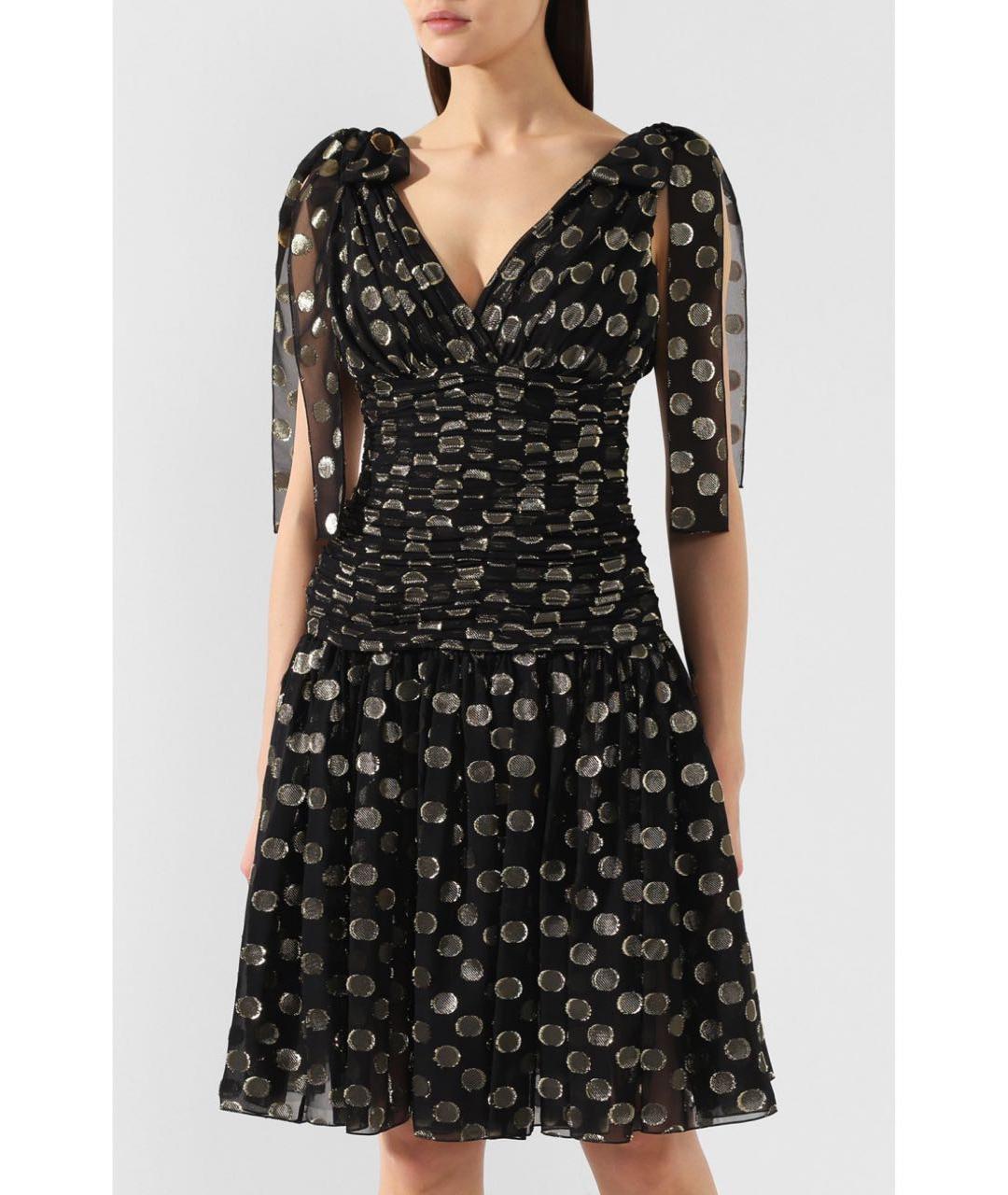 DOLCE&GABBANA Черное шелковое коктейльное платье, фото 5