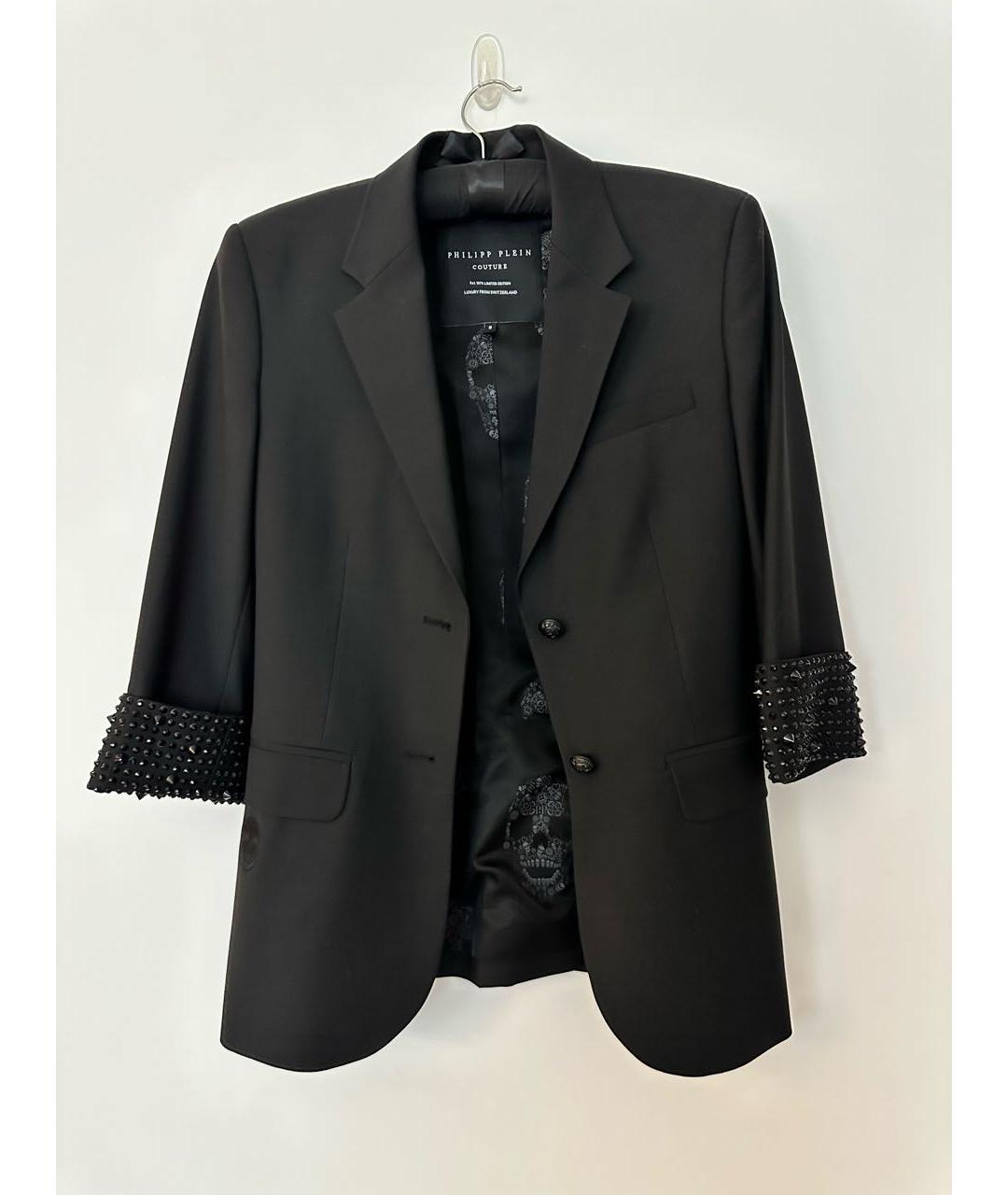PHILIPP PLEIN Черный шерстяной жакет/пиджак, фото 7