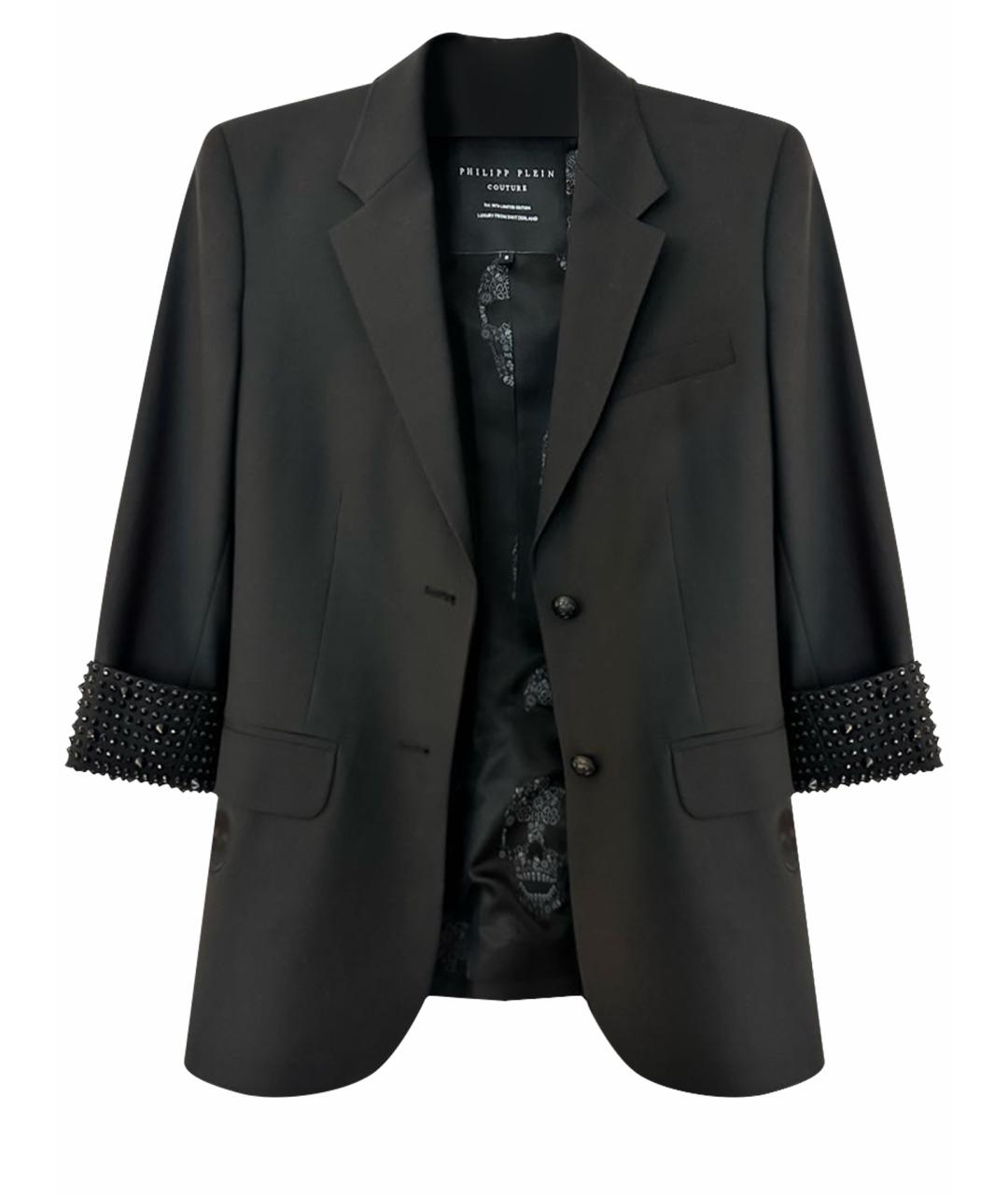 PHILIPP PLEIN Черный шерстяной жакет/пиджак, фото 1