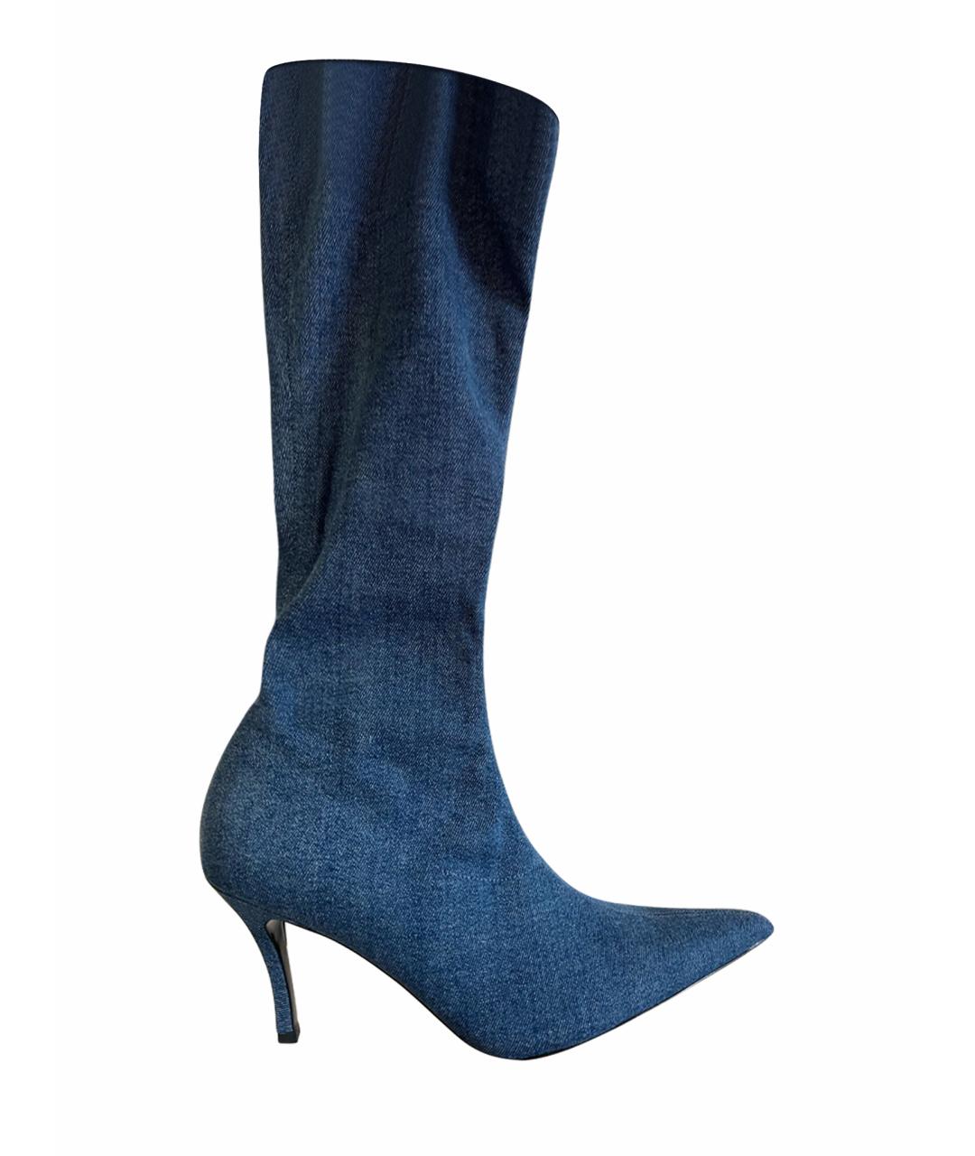 DIESEL Темно-синие текстильные сапоги, фото 1