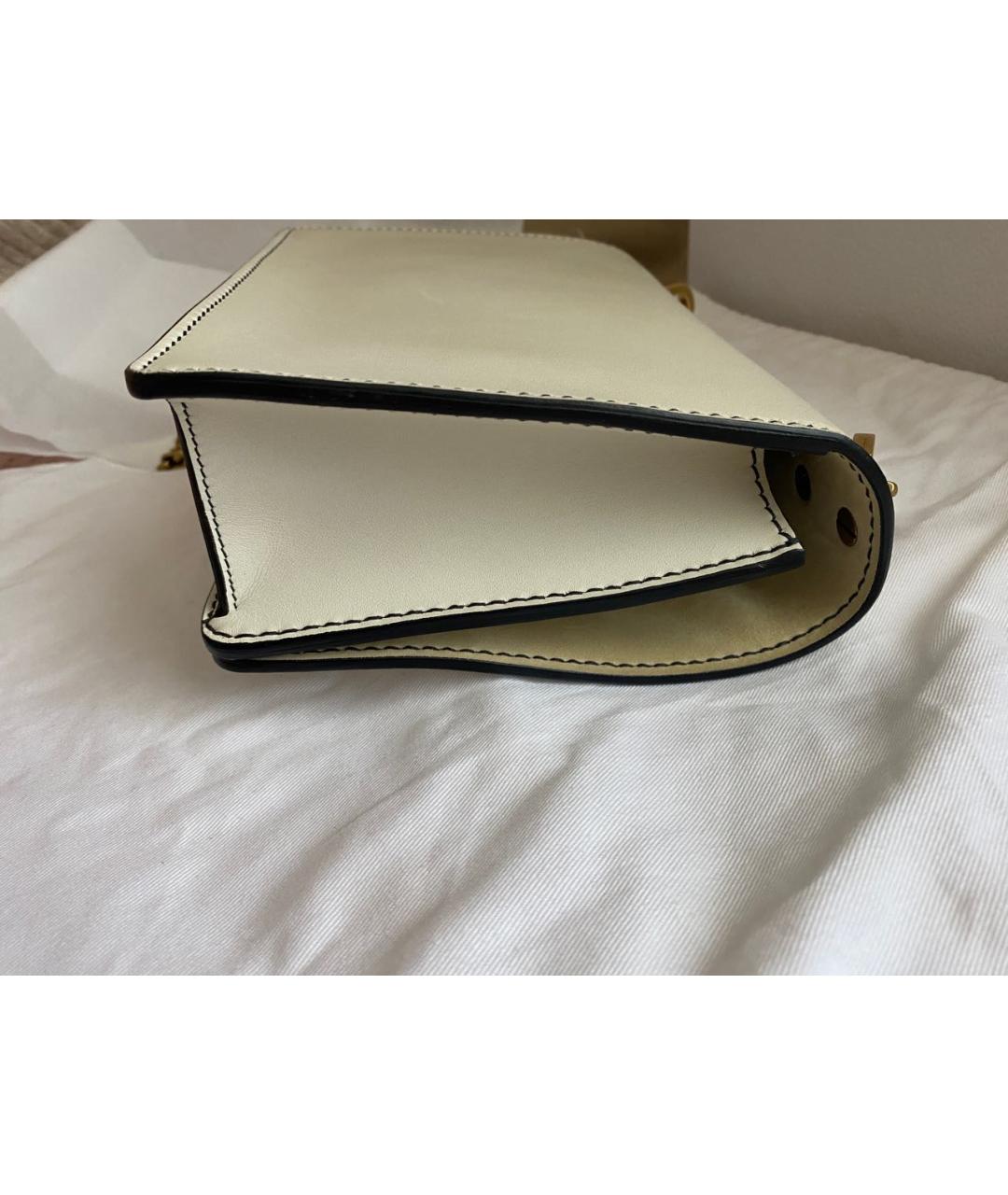 CHRISTIAN DIOR Белая кожаная сумка через плечо, фото 7