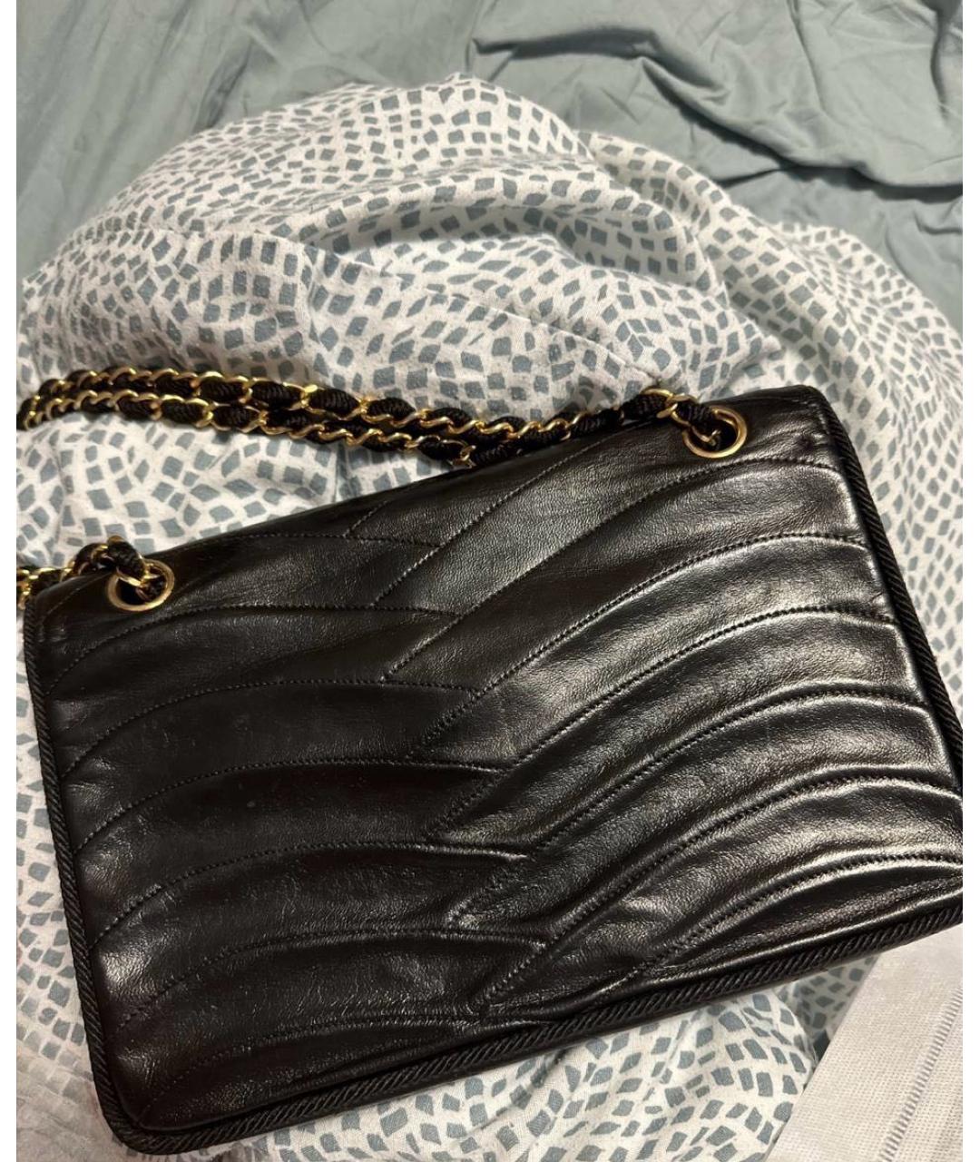 CHANEL PRE-OWNED Черная кожаная сумка через плечо, фото 3