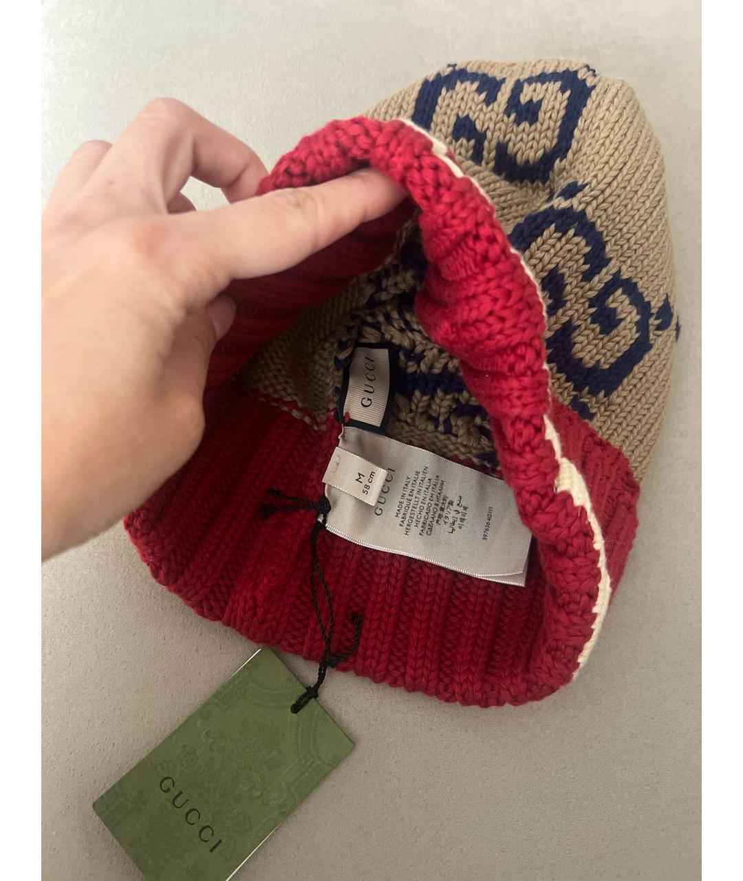 GUCCI Бежевая хлопковая шапка, фото 4
