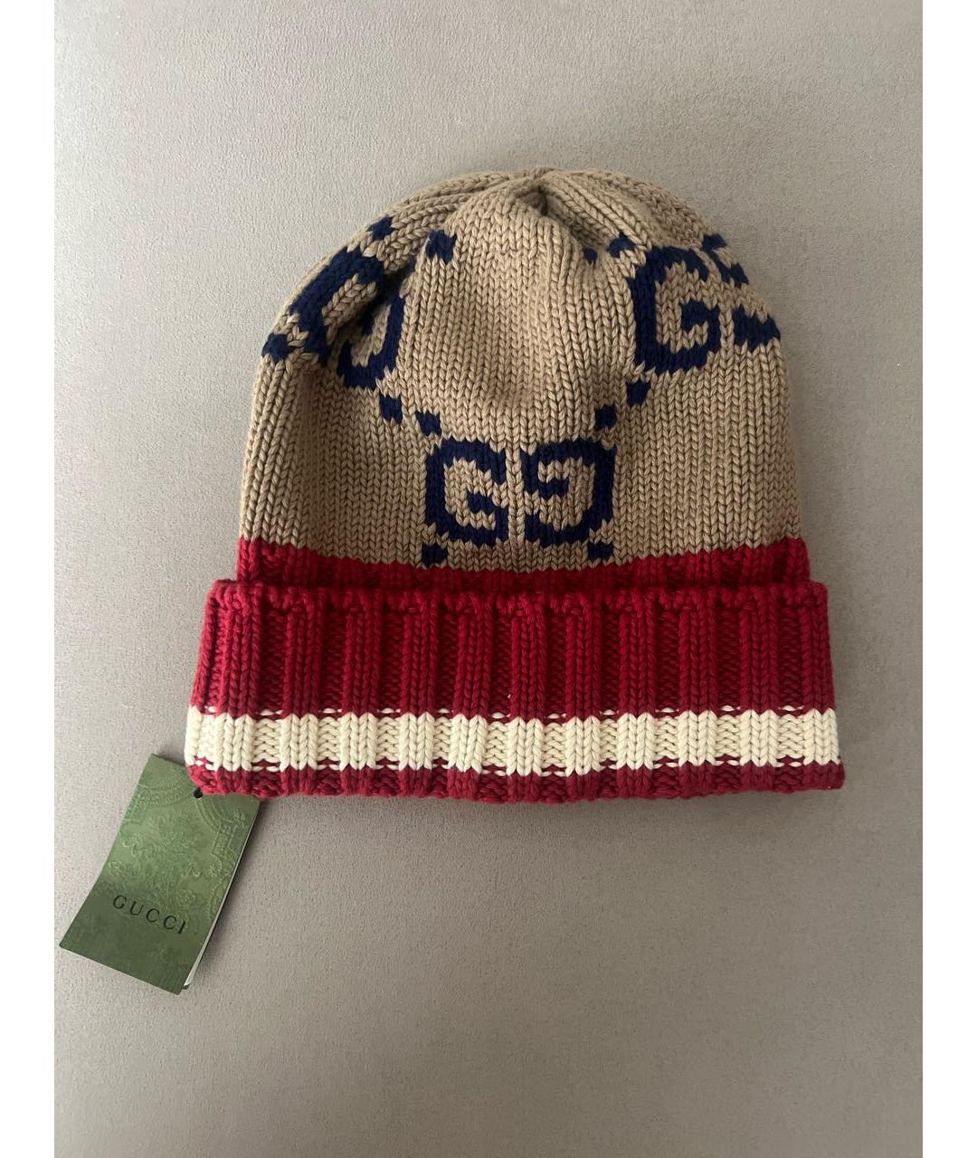 GUCCI Бежевая хлопковая шапка, фото 3