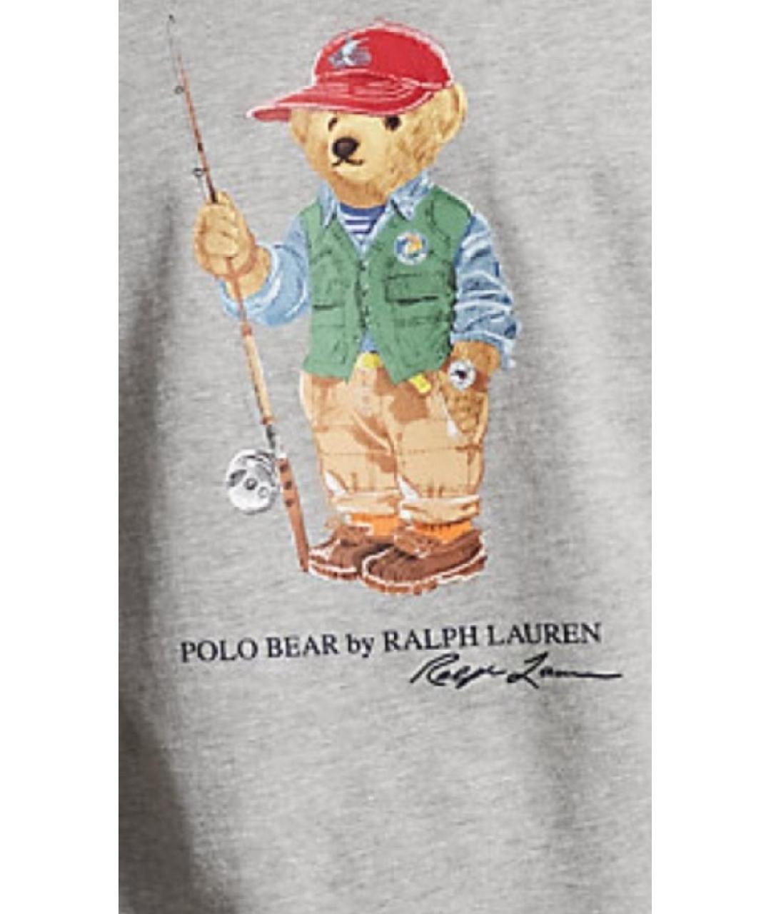 POLO RALPH LAUREN Серая хлопковая футболка, фото 3