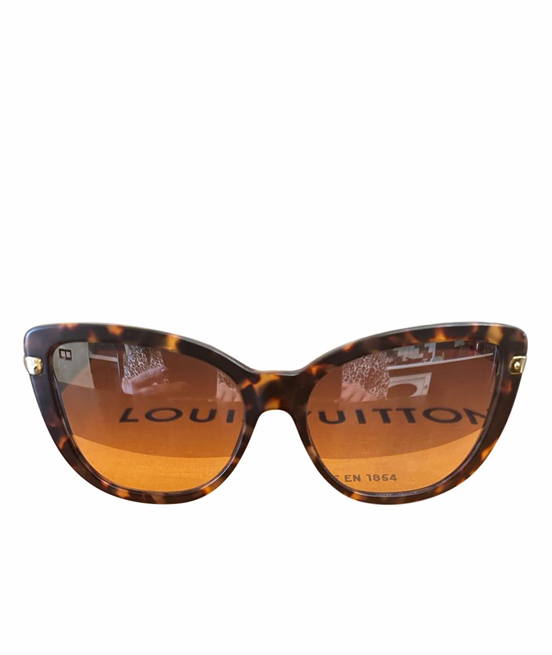 LOUIS VUITTON PRE-OWNED Коричневые солнцезащитные очки, фото 1