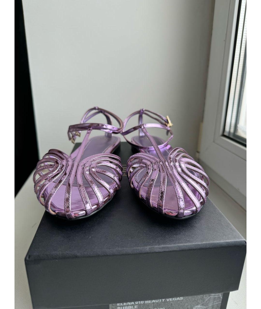 ALEVI Фиолетовые кожаные сандалии, фото 4