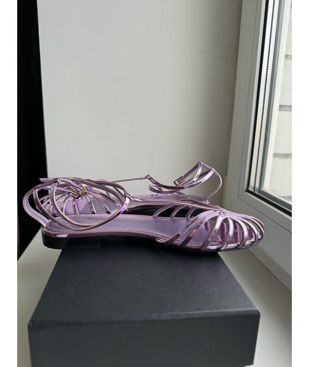 ALEVI Фиолетовые кожаные сандалии, фото 8