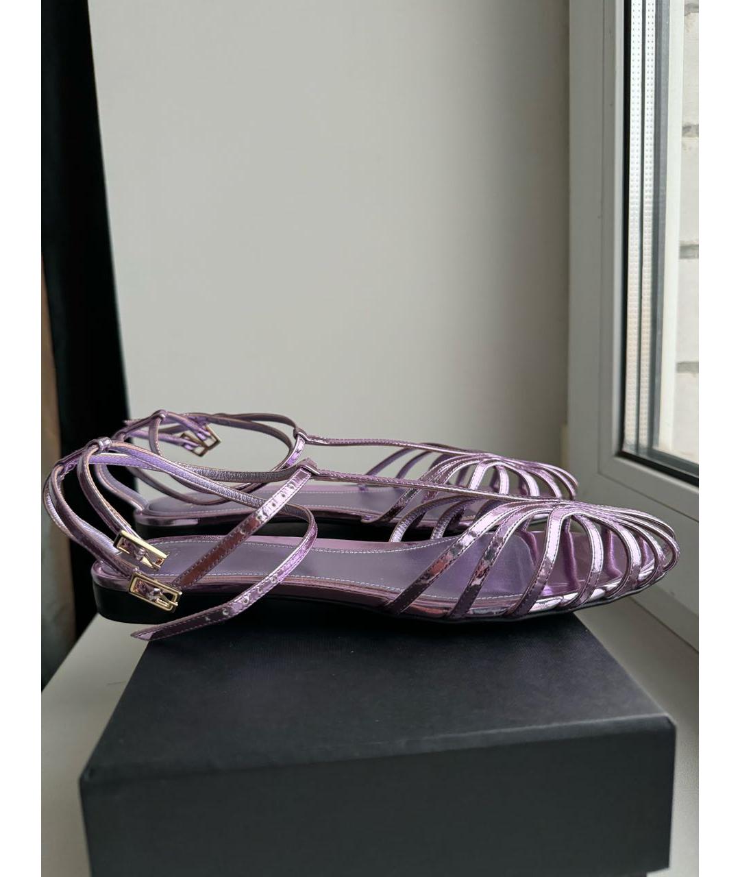ALEVI Фиолетовые кожаные сандалии, фото 9