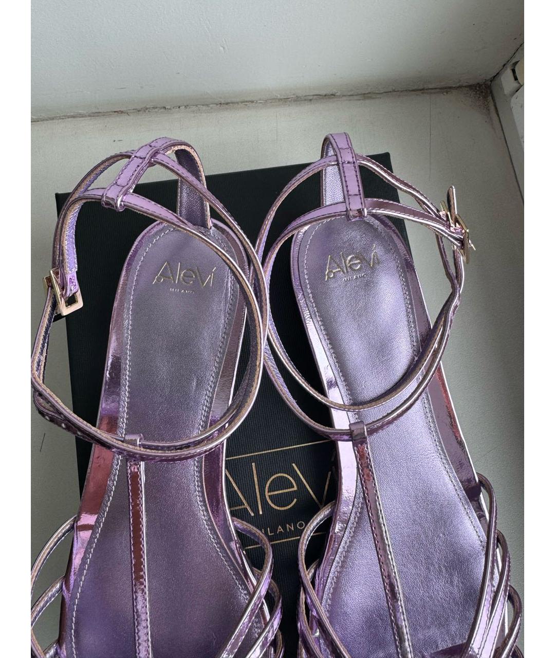 ALEVI Фиолетовые кожаные сандалии, фото 7