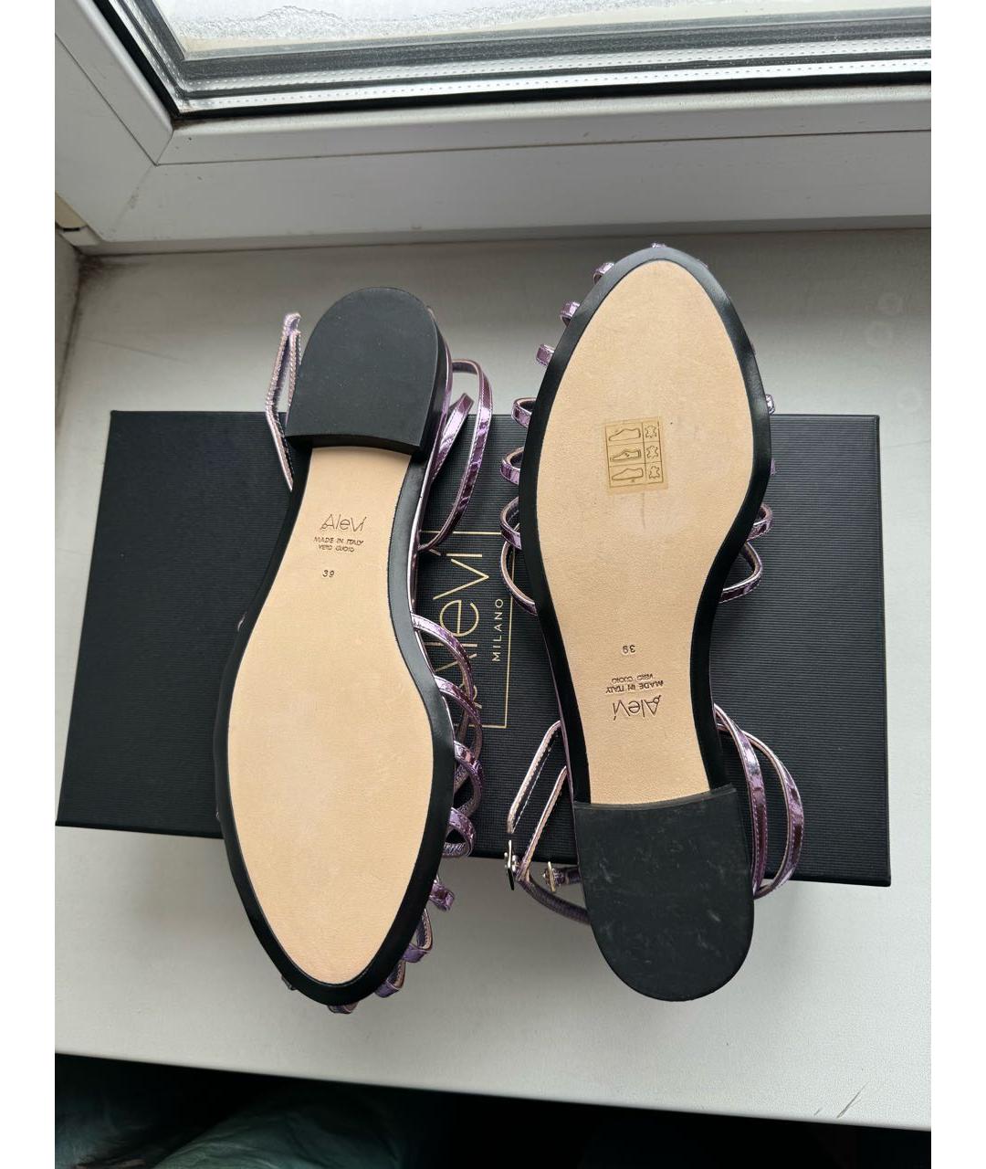 ALEVI Фиолетовые кожаные сандалии, фото 6