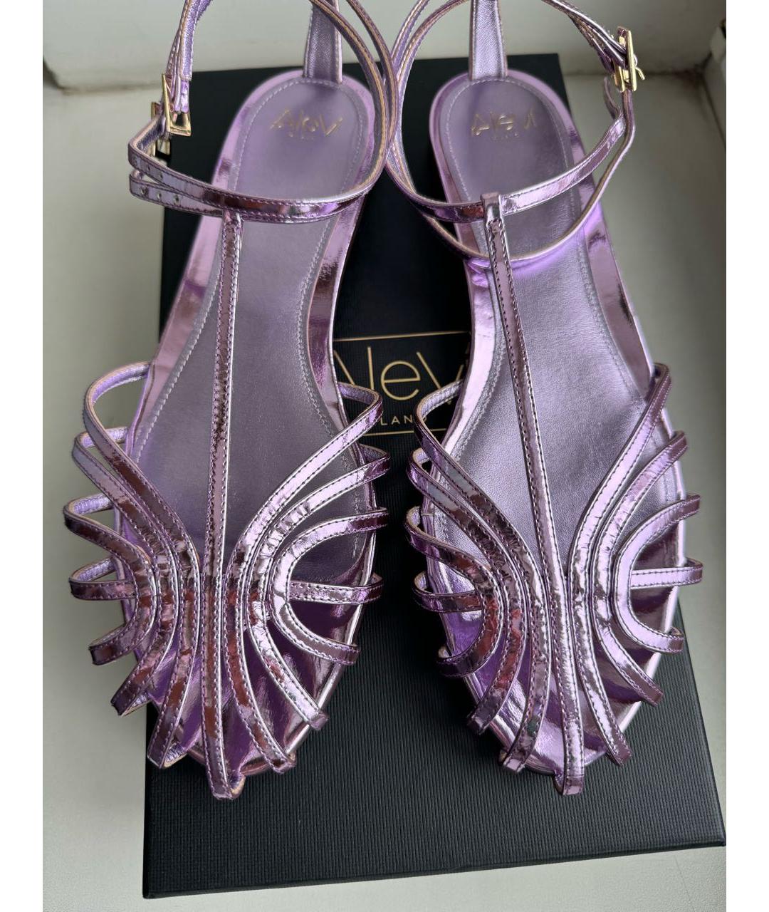 ALEVI Фиолетовые кожаные сандалии, фото 2