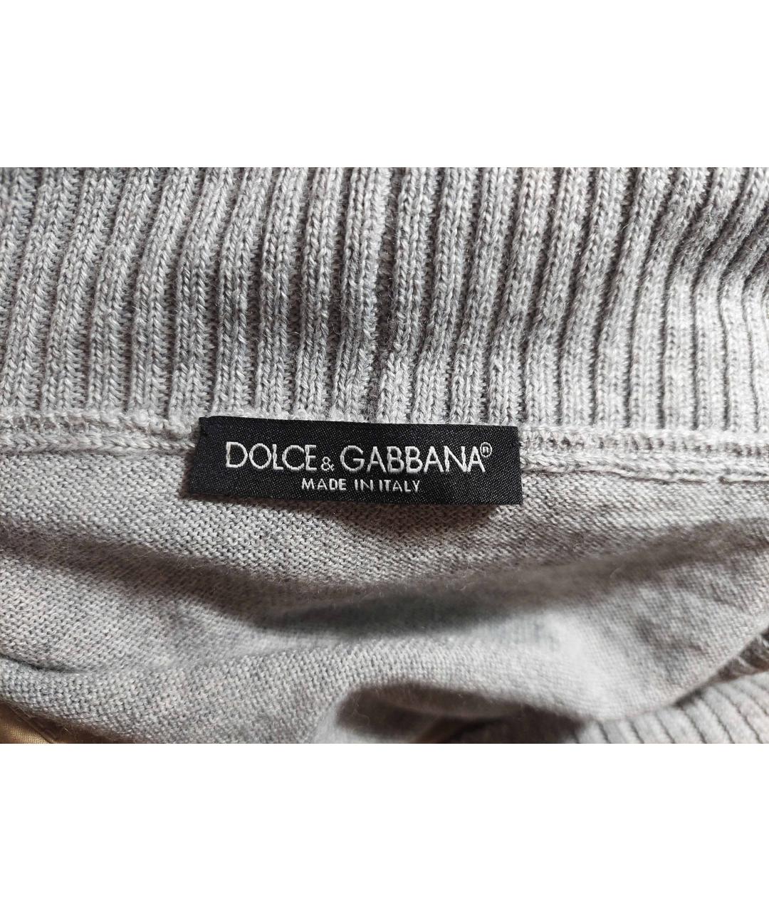 DOLCE&GABBANA Серый шерстяной джемпер / свитер, фото 2