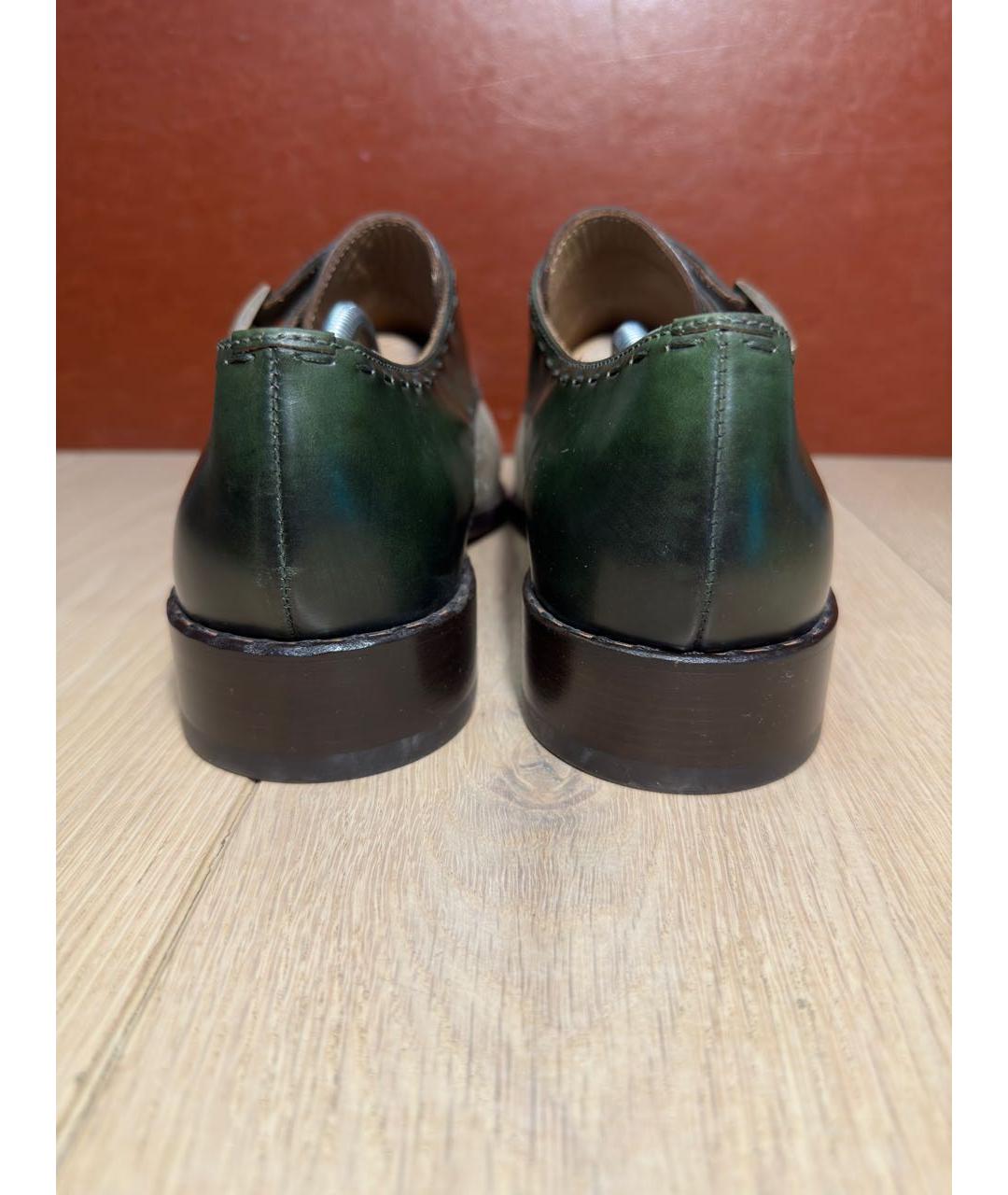 ETRO Зеленые кожаные туфли, фото 4