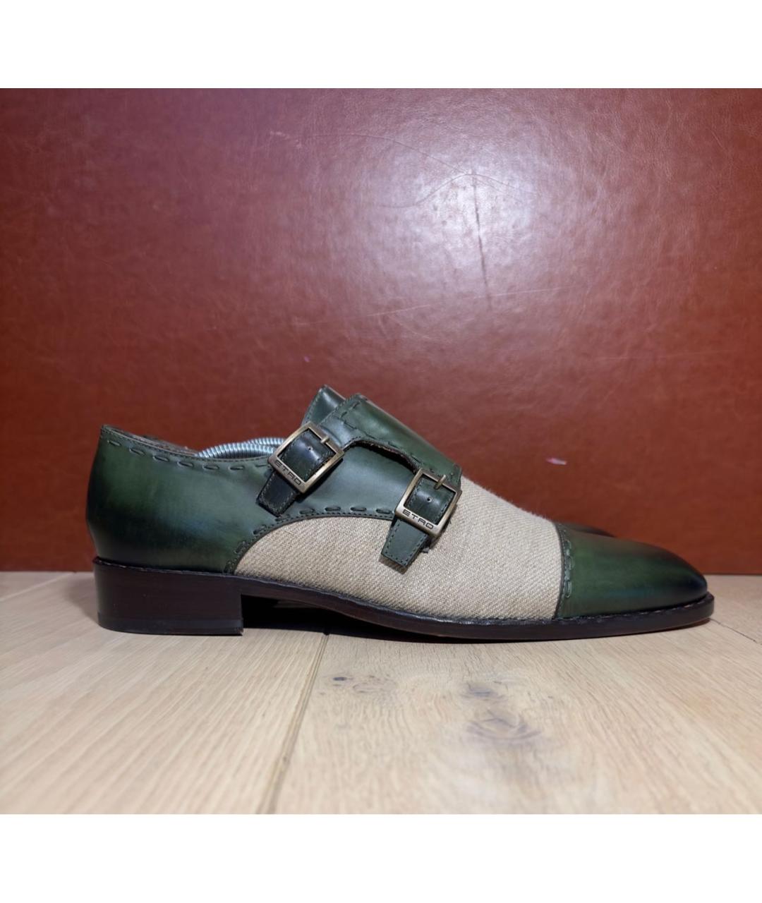 ETRO Зеленые кожаные туфли, фото 6