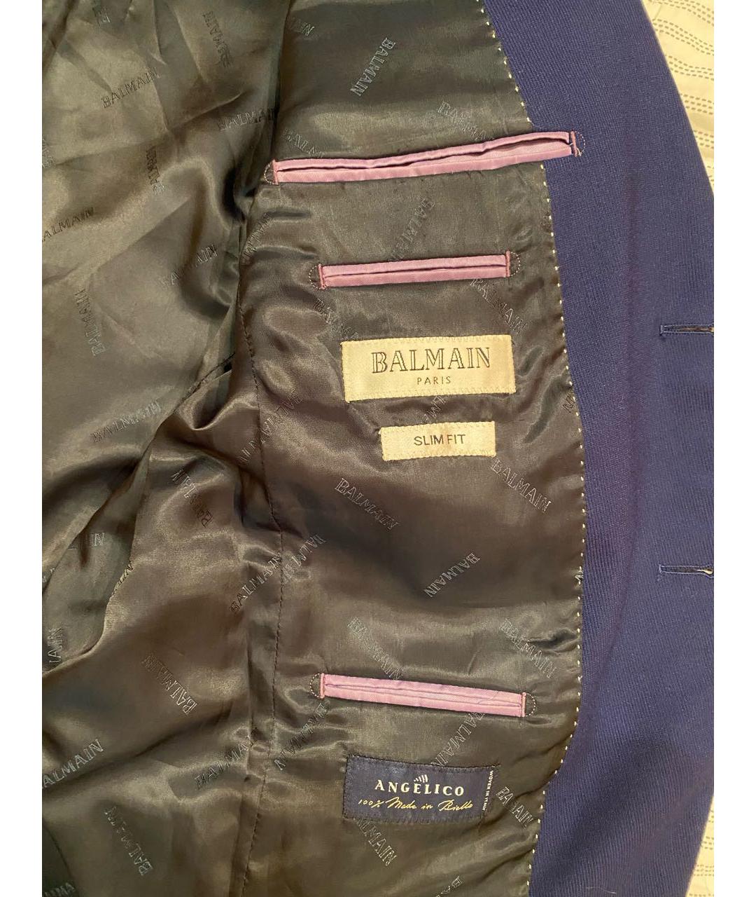 BALMAIN Синий шерстяной пиджак, фото 8