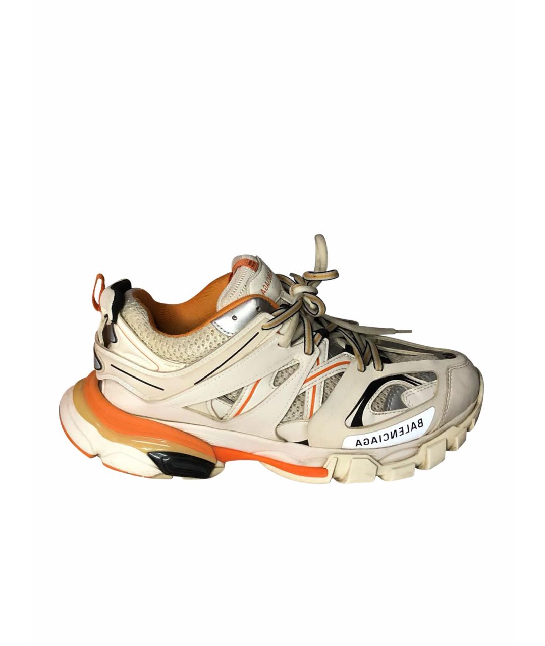 BALENCIAGA Белые кожаные кроссовки, фото 1