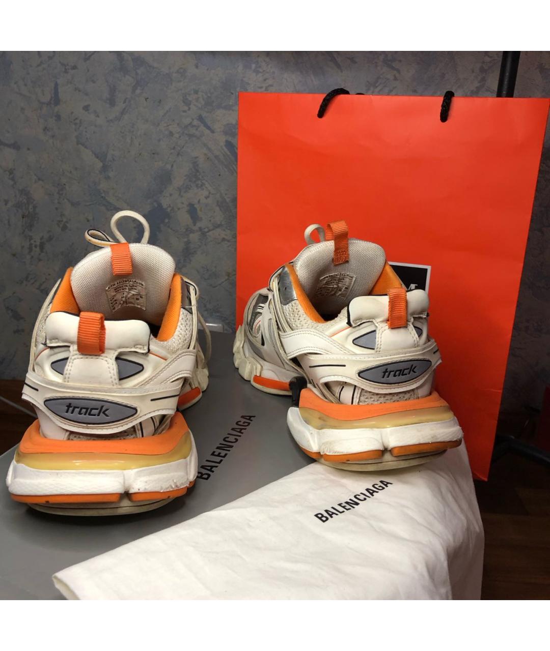 BALENCIAGA Белые кожаные кроссовки, фото 4