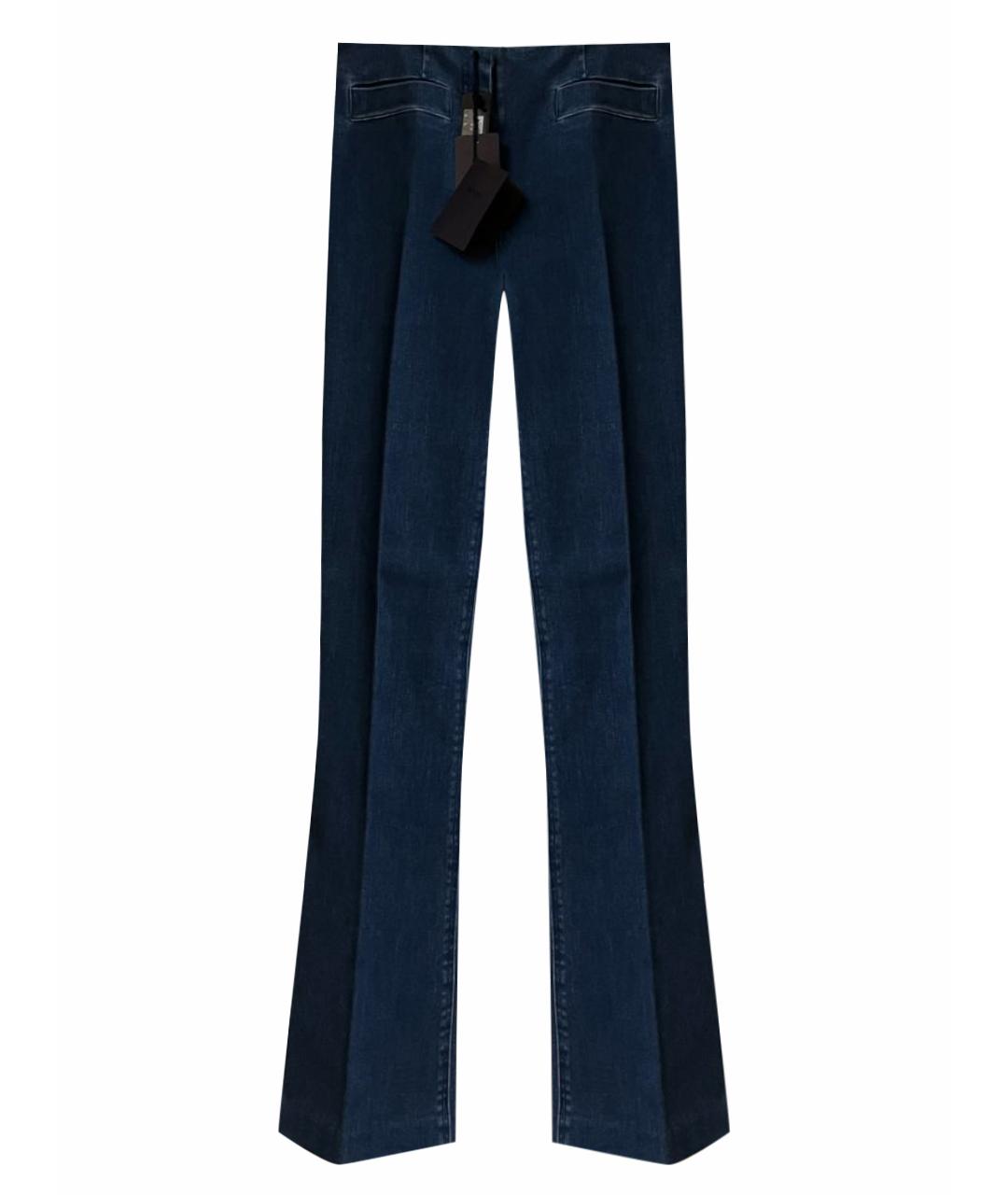 PRADA Темно-синие хлопковые джинсы клеш, фото 1