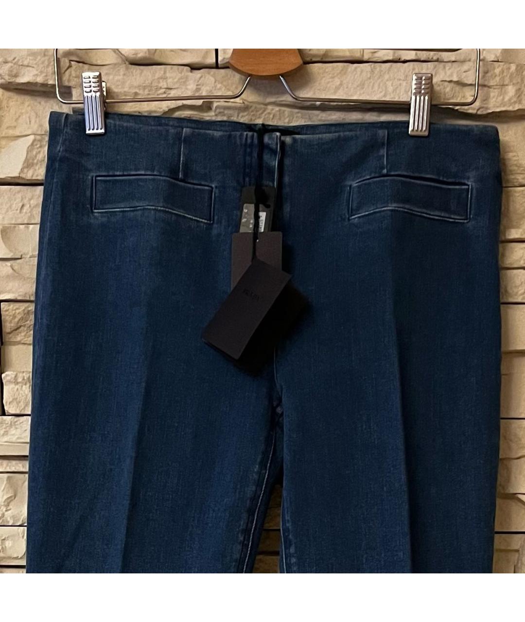 PRADA Темно-синие хлопковые джинсы клеш, фото 4