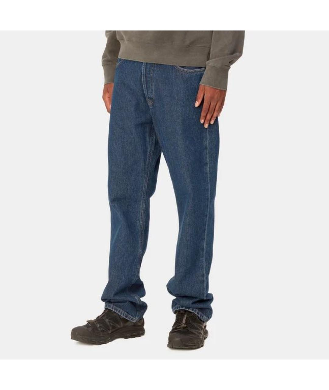 CARHARTT WIP Темно-синие хлопковые прямые джинсы, фото 3