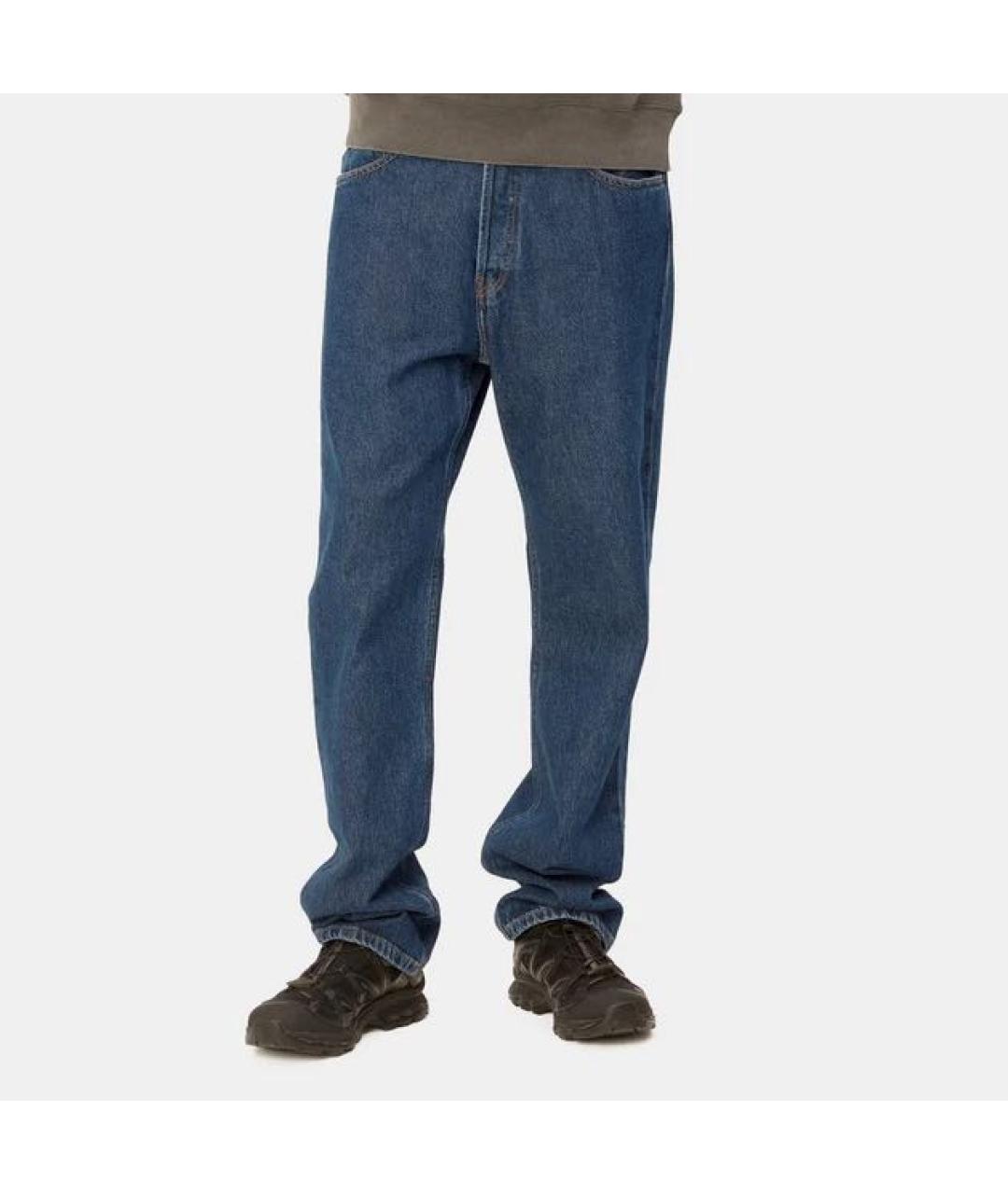 CARHARTT WIP Темно-синие хлопковые прямые джинсы, фото 2