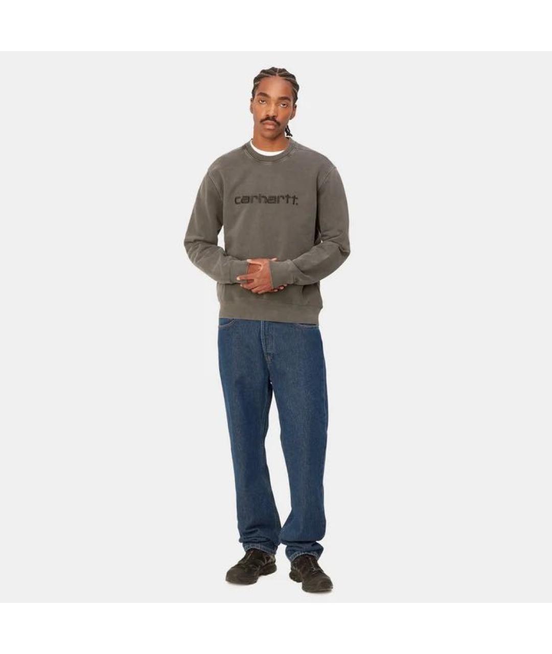 CARHARTT WIP Темно-синие хлопковые прямые джинсы, фото 5