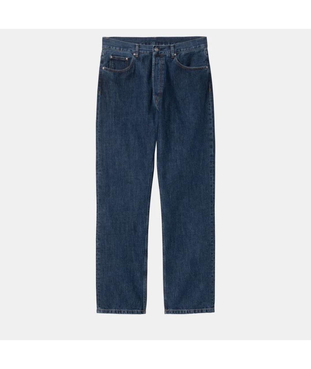 CARHARTT WIP Темно-синие хлопковые прямые джинсы, фото 7