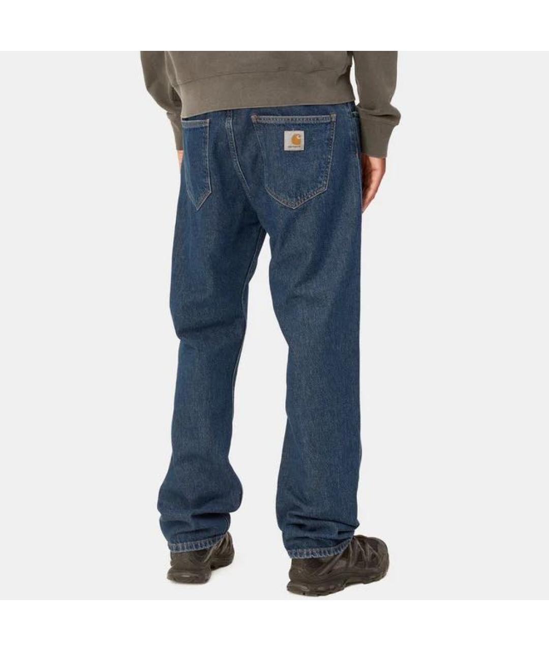 CARHARTT WIP Темно-синие хлопковые прямые джинсы, фото 4