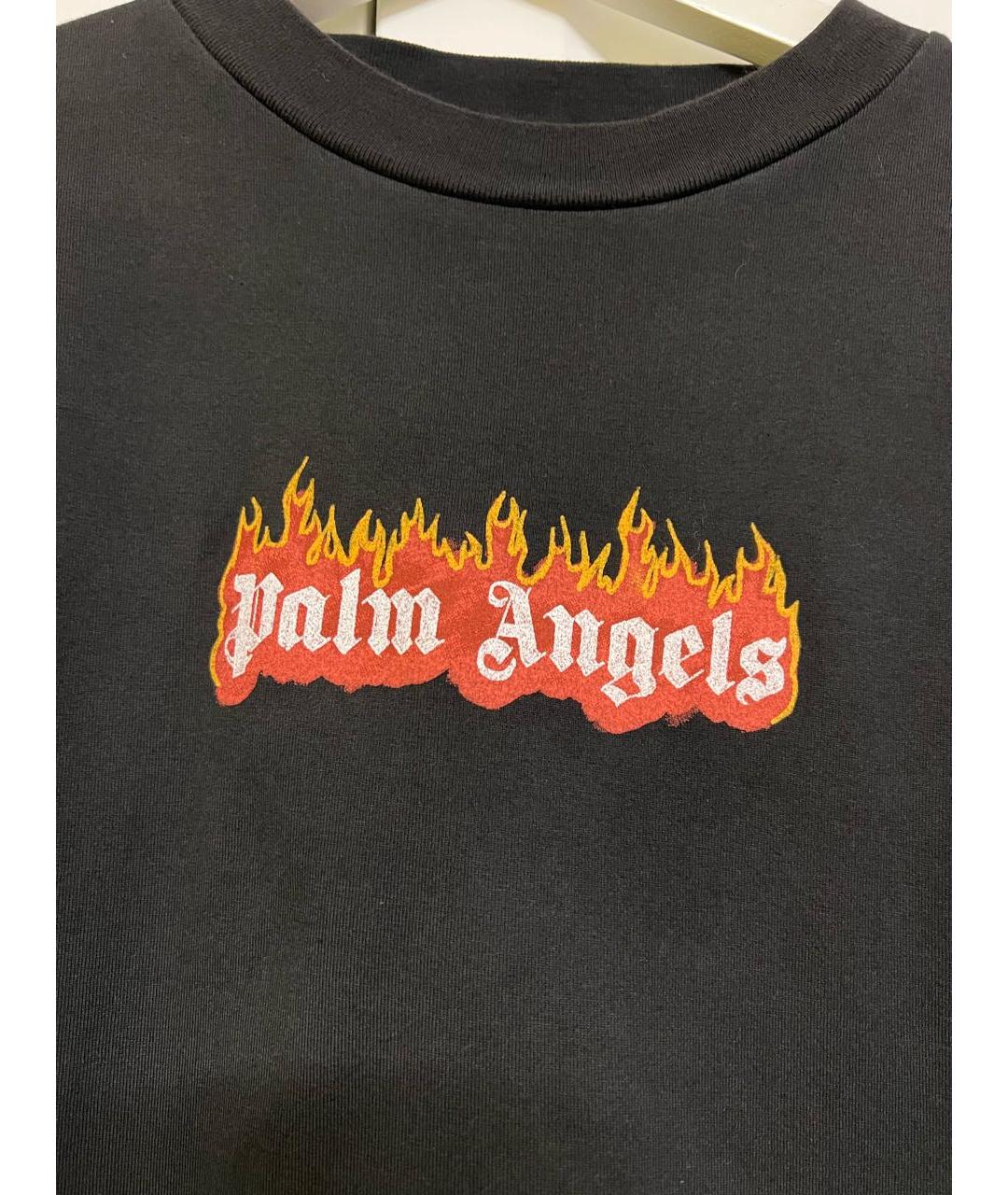 PALM ANGELS Черная хлопковая футболка, фото 3