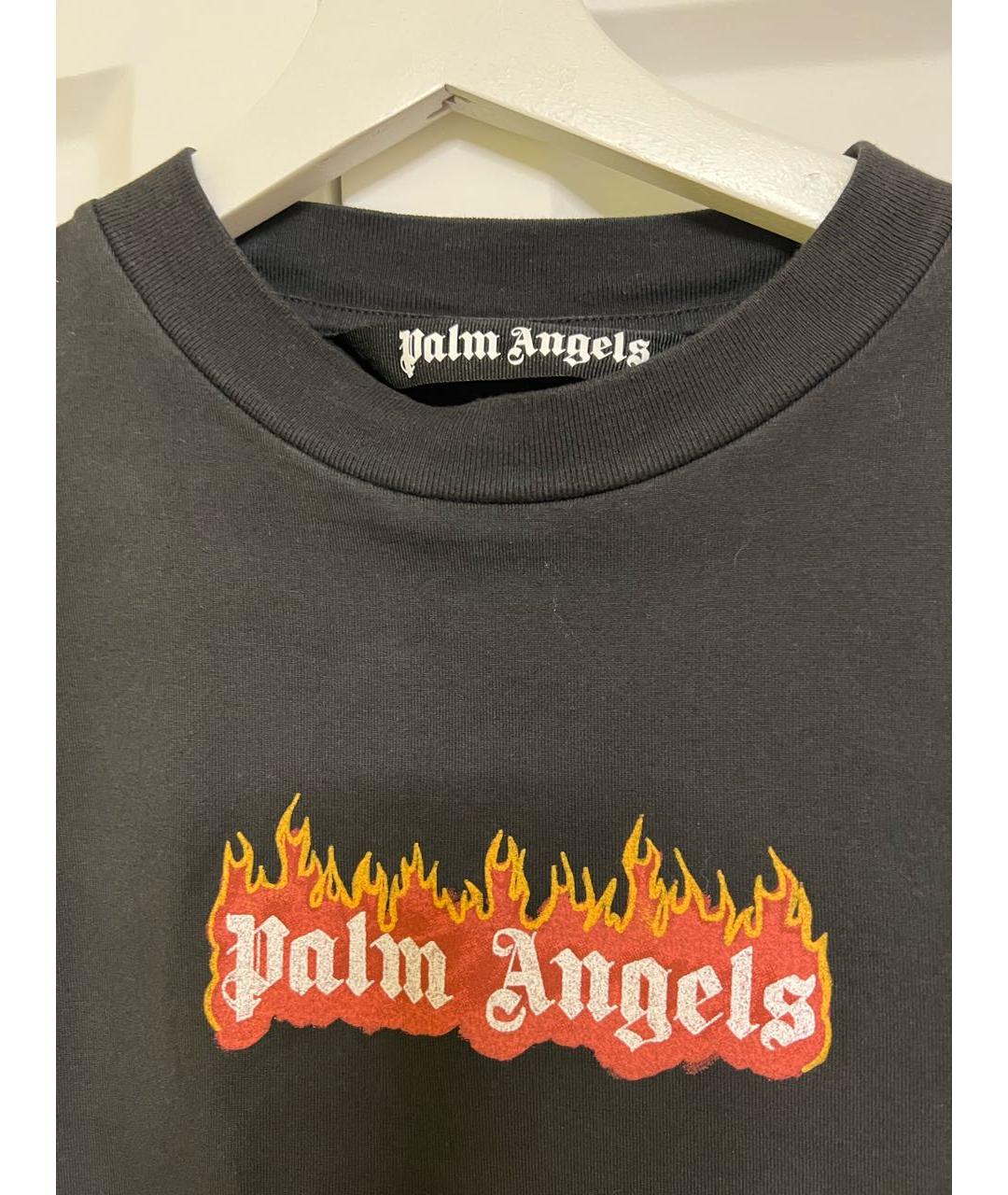 PALM ANGELS Черная хлопковая футболка, фото 4