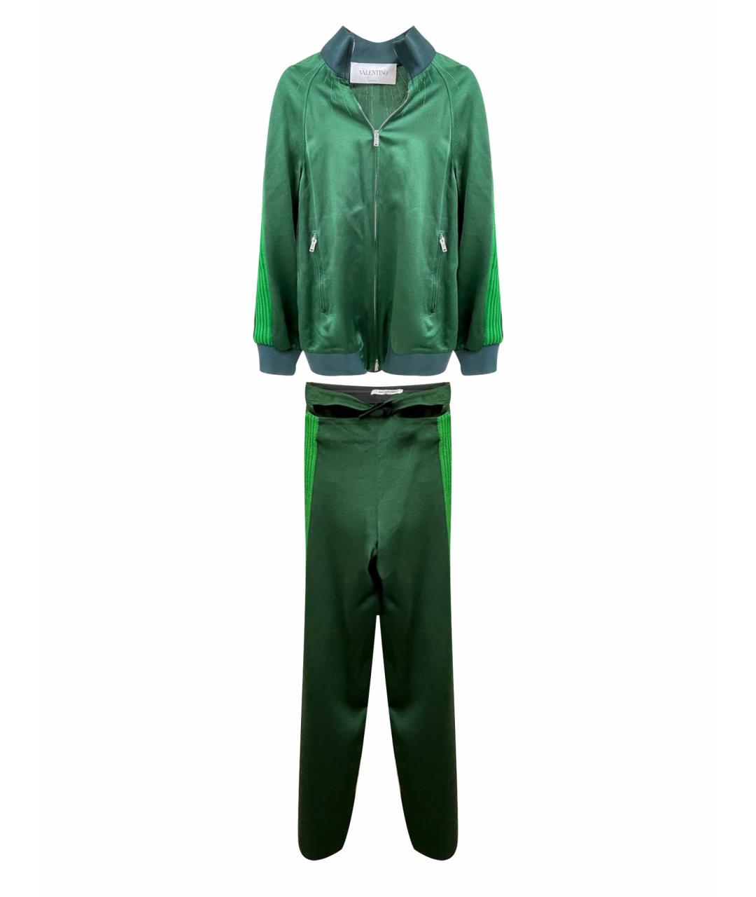 VALENTINO Зеленый бархатный костюм с брюками, фото 1