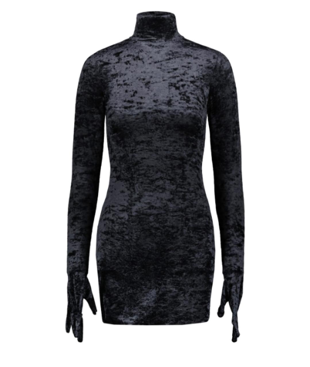 VETEMENTS Темно-синее велюровое коктейльное платье, фото 1