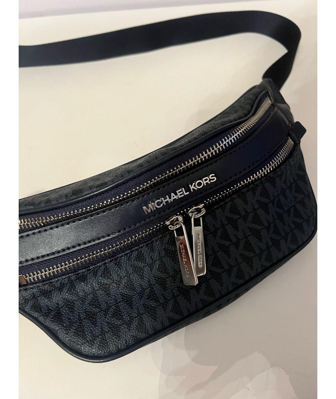 MICHAEL KORS Темно-синяя кожаная поясная сумка, фото 2
