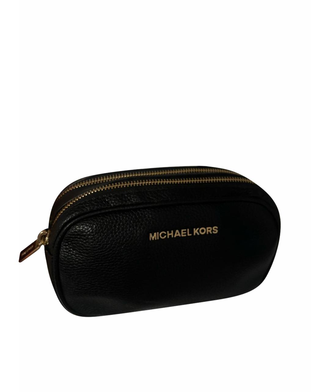 MICHAEL KORS Черная кожаная сумка через плечо, фото 1