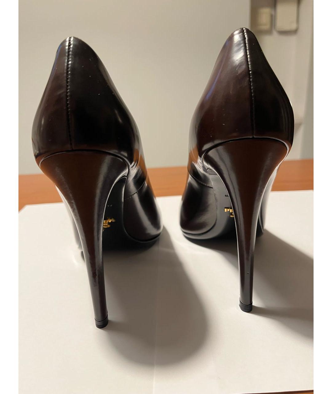 PRADA Коричневые кожаные туфли, фото 4