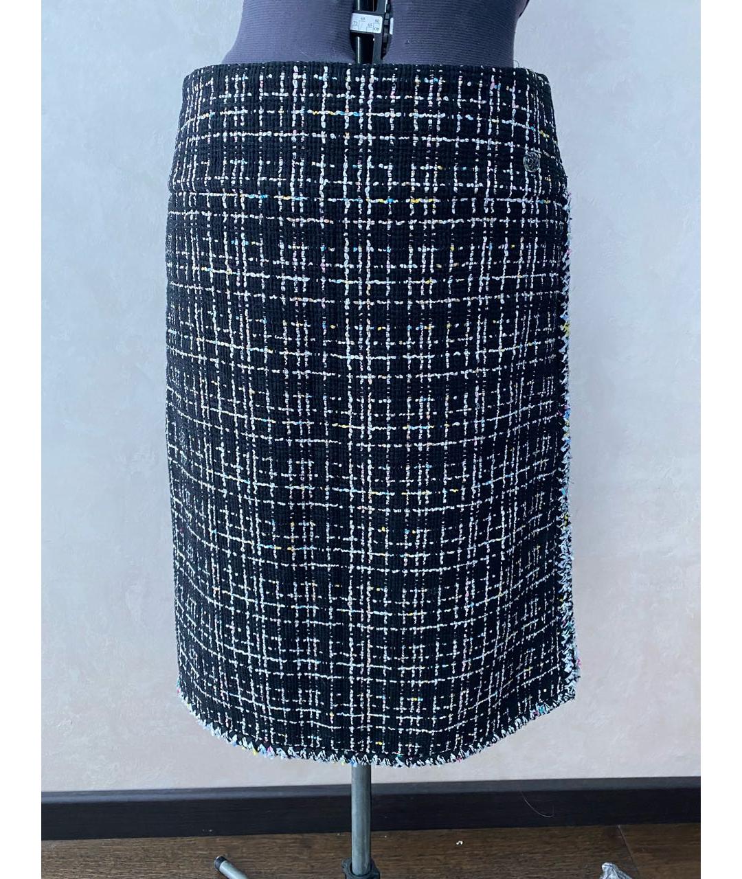 CHANEL Черная твидовая юбка миди, фото 2