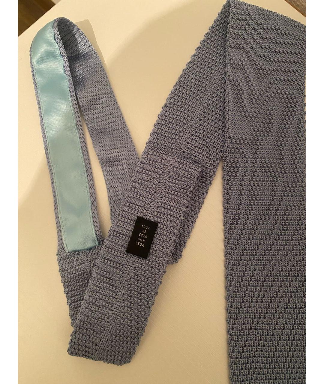 CORTIGIANI Голубой шелковый галстук, фото 6