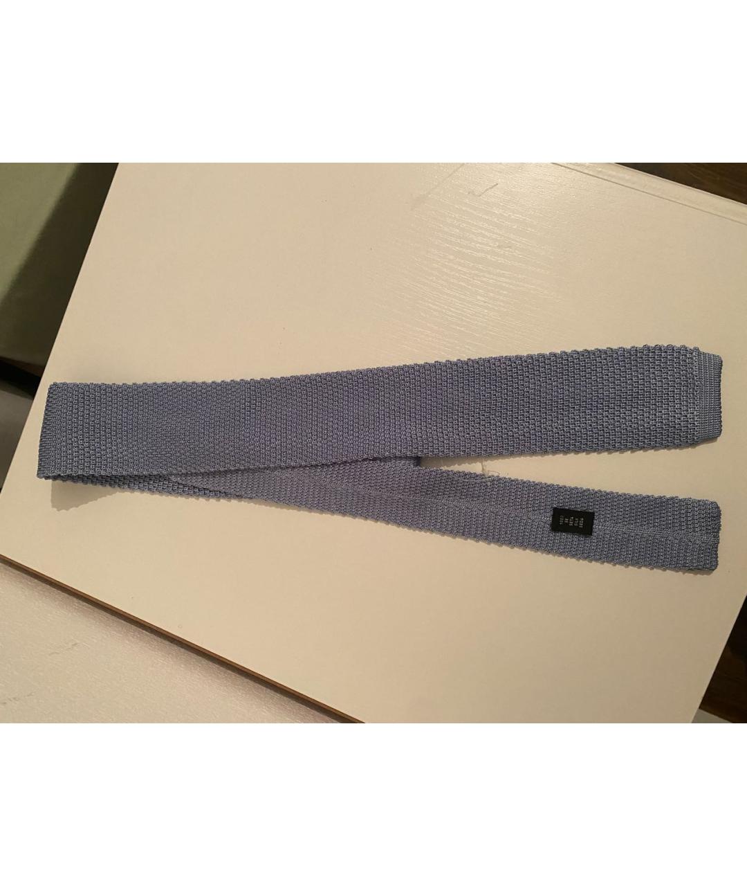 CORTIGIANI Голубой шелковый галстук, фото 7
