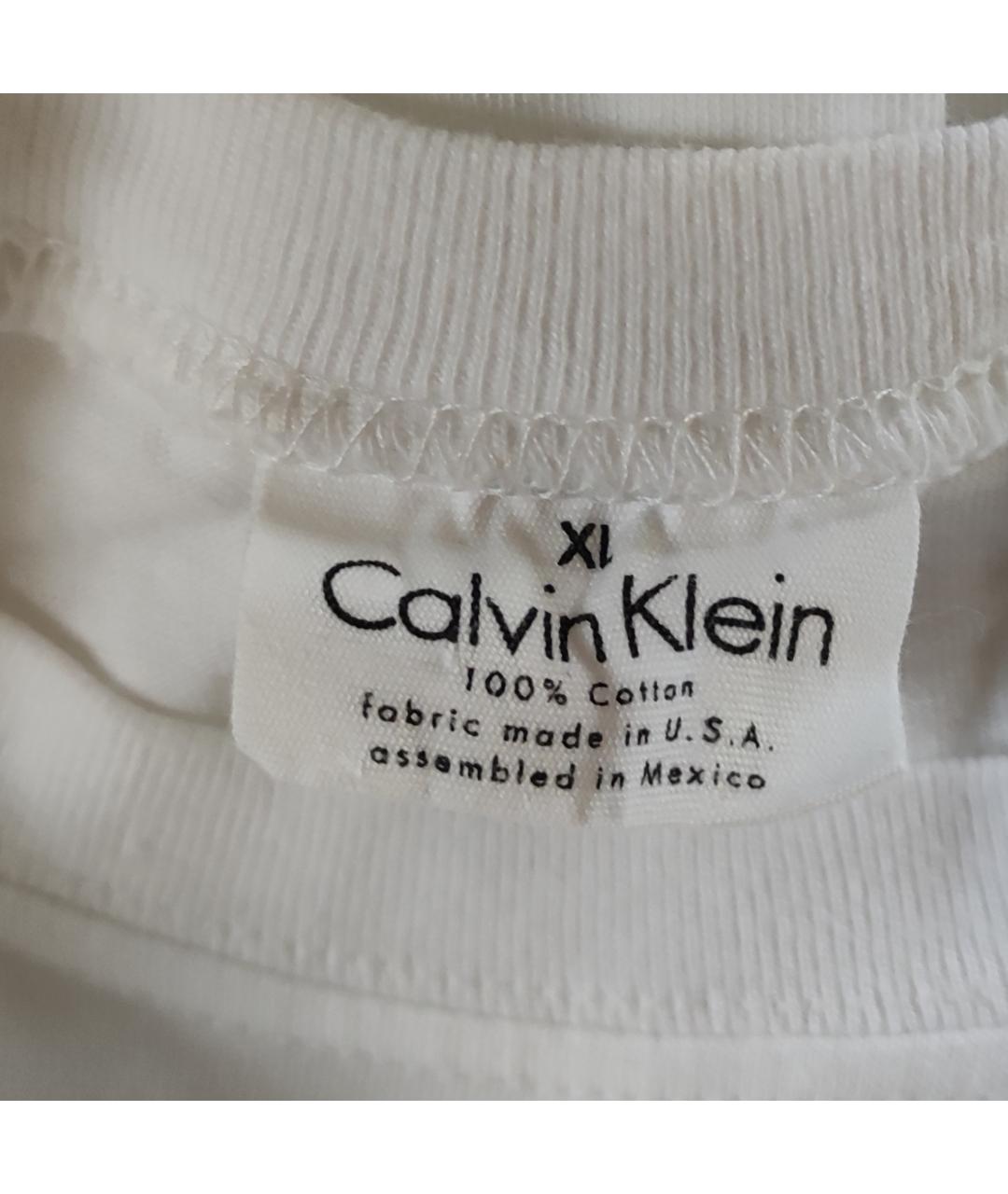 CALVIN KLEIN Белая хлопковая футболка, фото 3