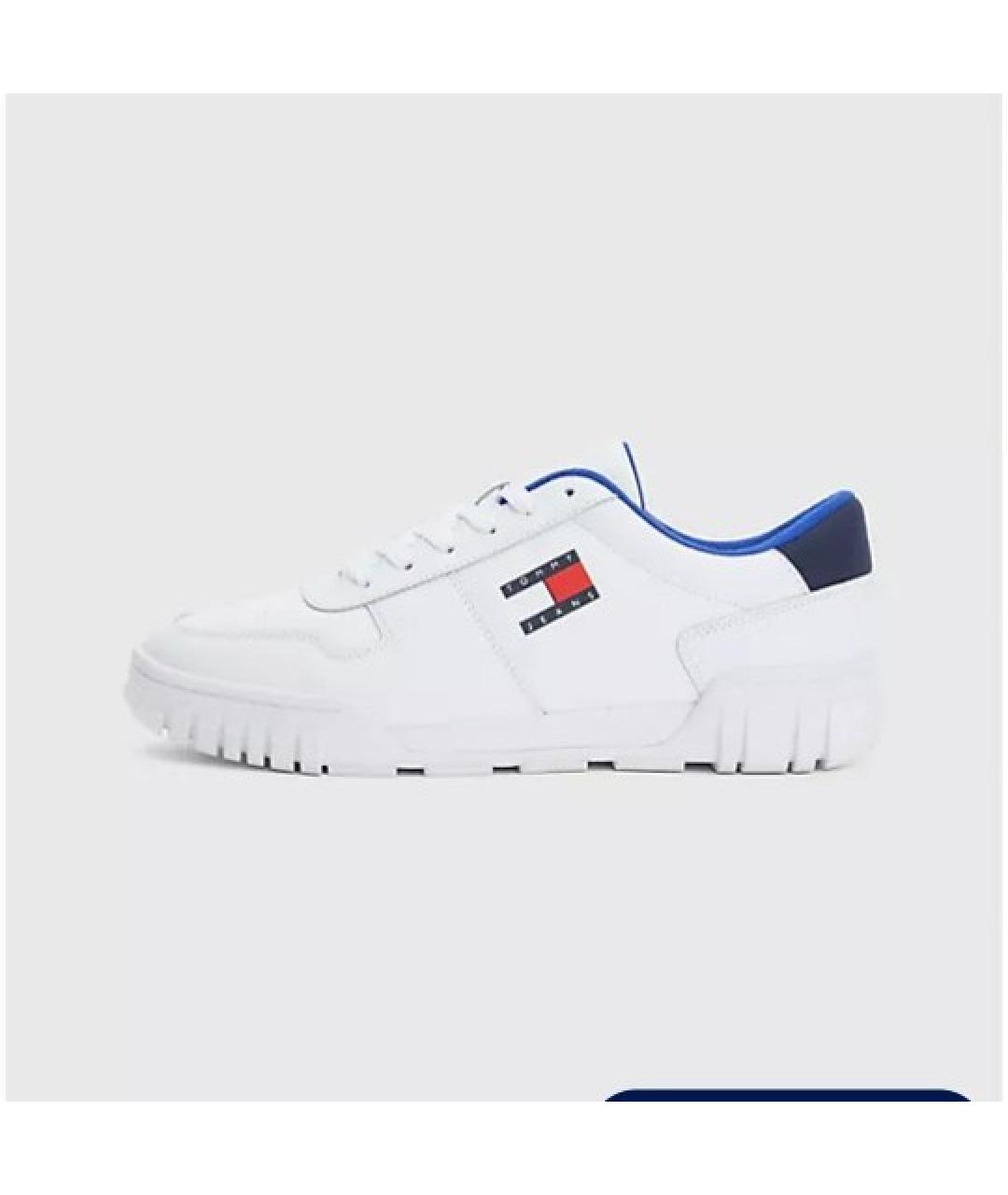 TOMMY HILFIGER Белые кожаные низкие кроссовки / кеды, фото 10