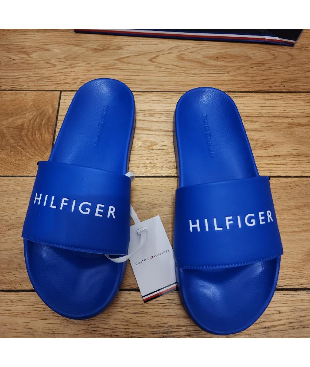 TOMMY HILFIGER Синие шлепанцы, фото 2