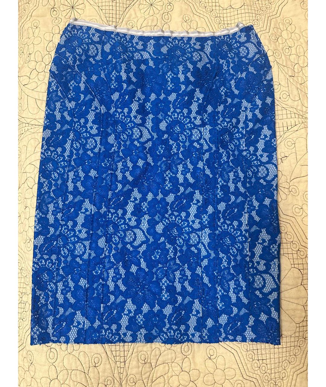 JUST CAVALLI Синяя вискозная юбка миди, фото 5