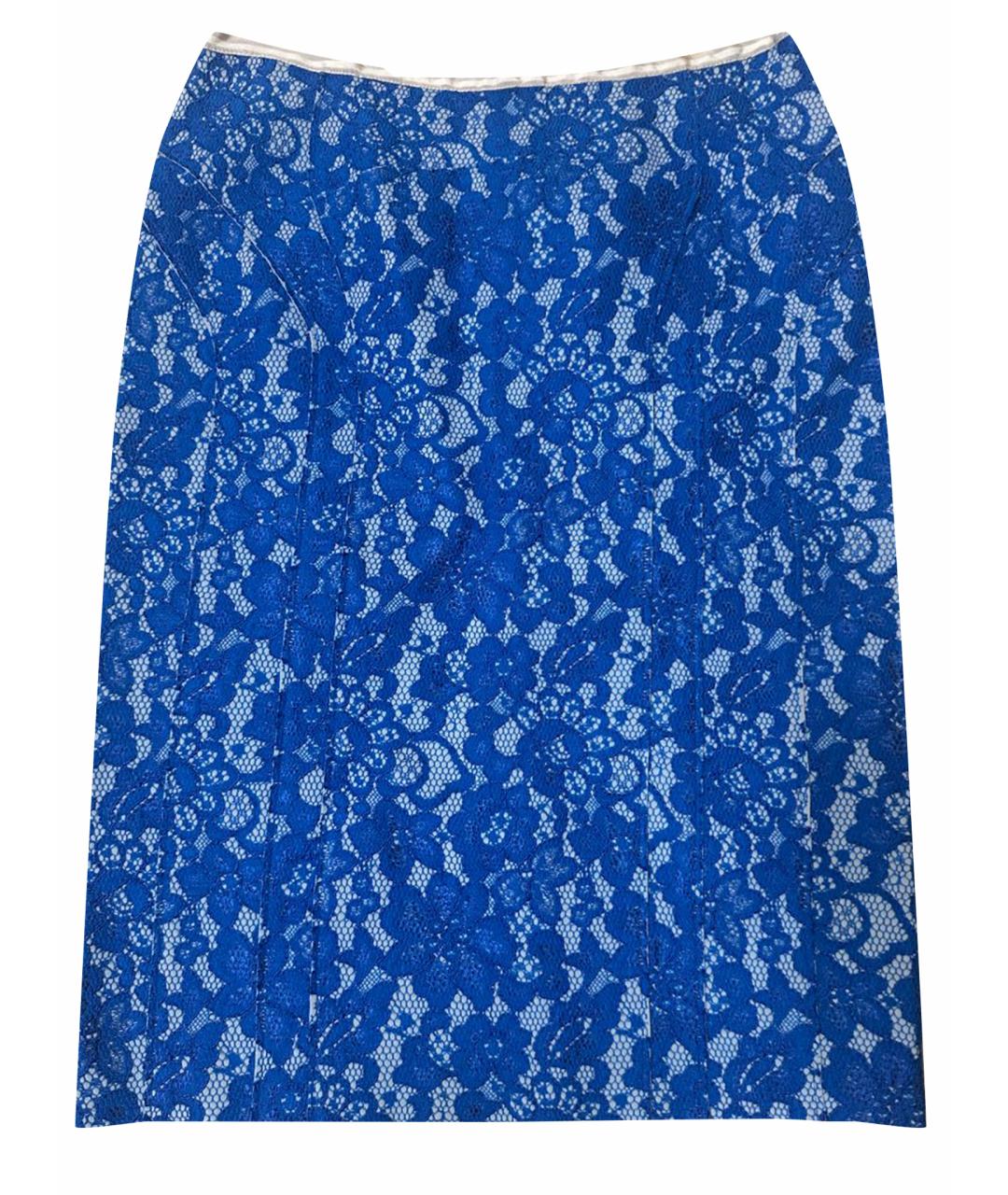 JUST CAVALLI Синяя вискозная юбка миди, фото 1