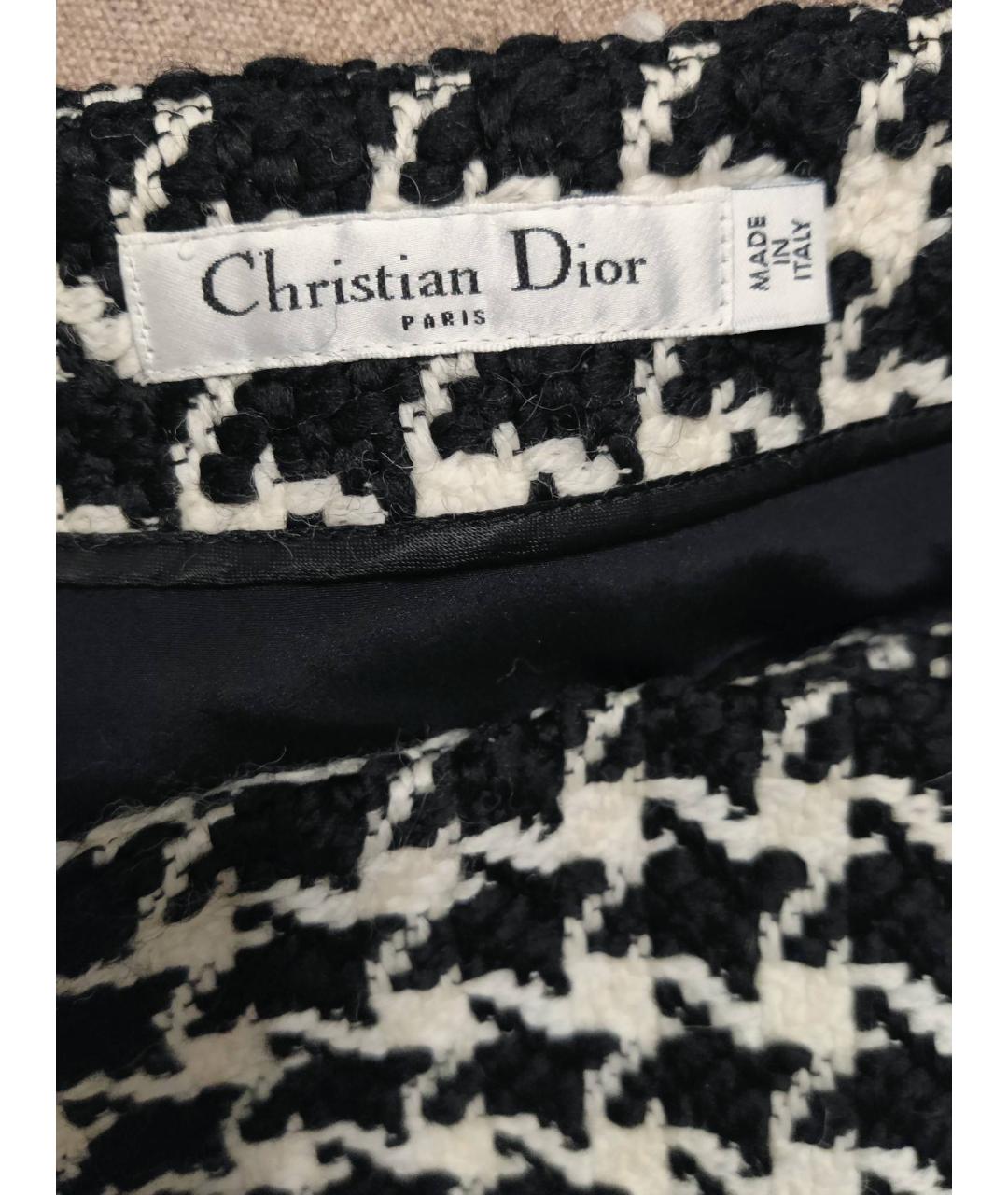 CHRISTIAN DIOR Черная шерстяная юбка мини, фото 3