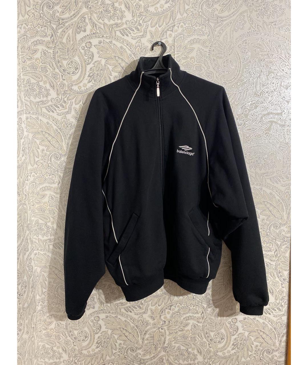 BALENCIAGA Черная хлопковая спортивная куртка, фото 7