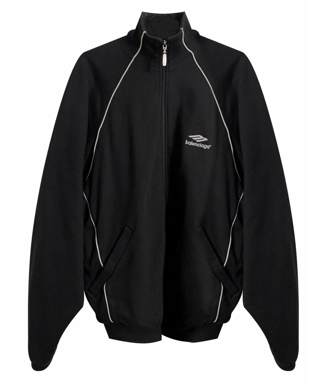 BALENCIAGA Черная хлопковая спортивная куртка, фото 1