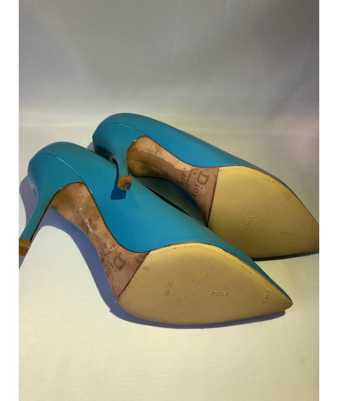 CHRISTIAN DIOR PRE-OWNED Голубые туфли из лакированной кожи, фото 3