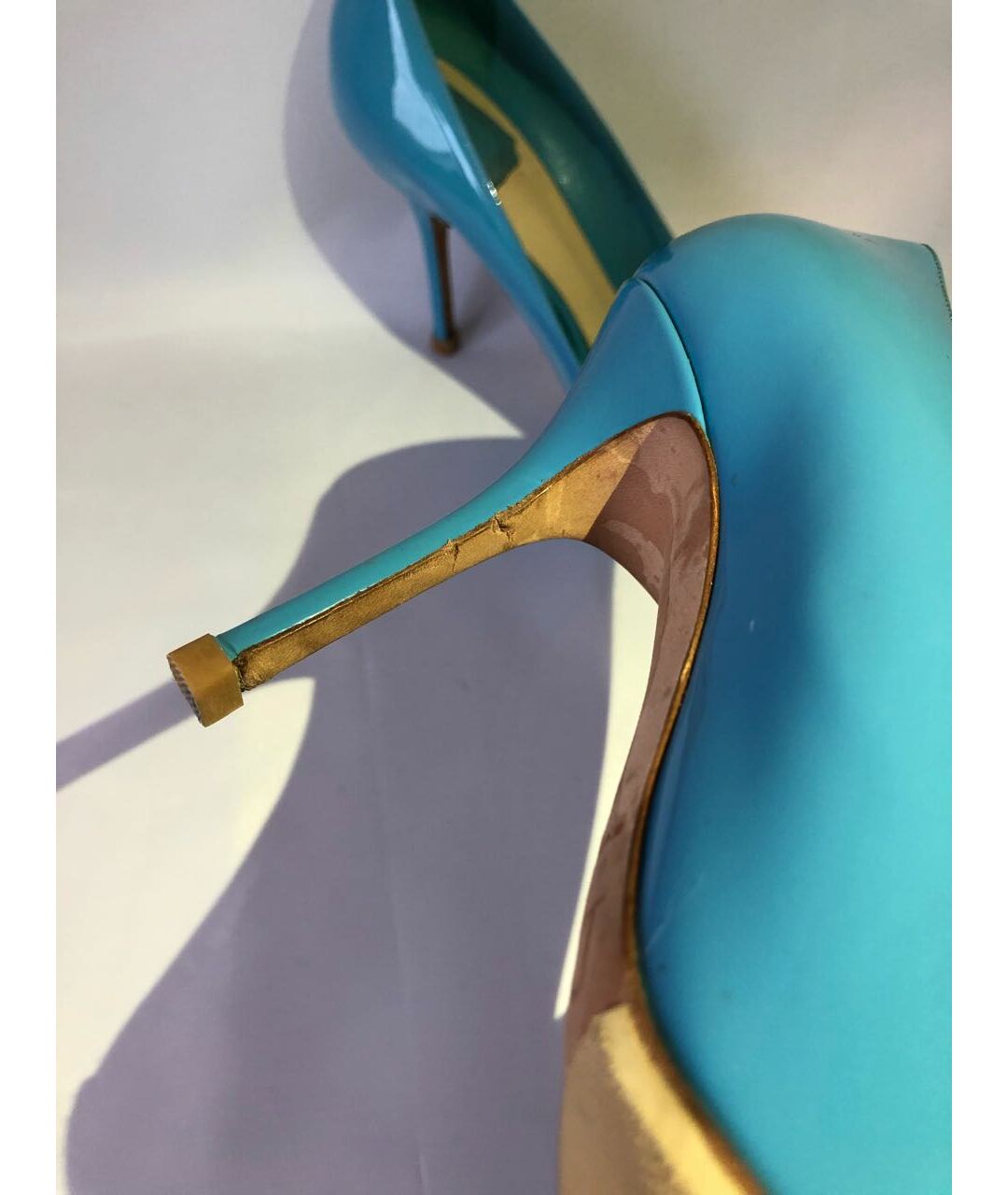 CHRISTIAN DIOR PRE-OWNED Голубые туфли из лакированной кожи, фото 4